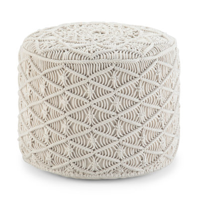 18" Wide Round Geometric Pouf Ottoman by Simpli Home