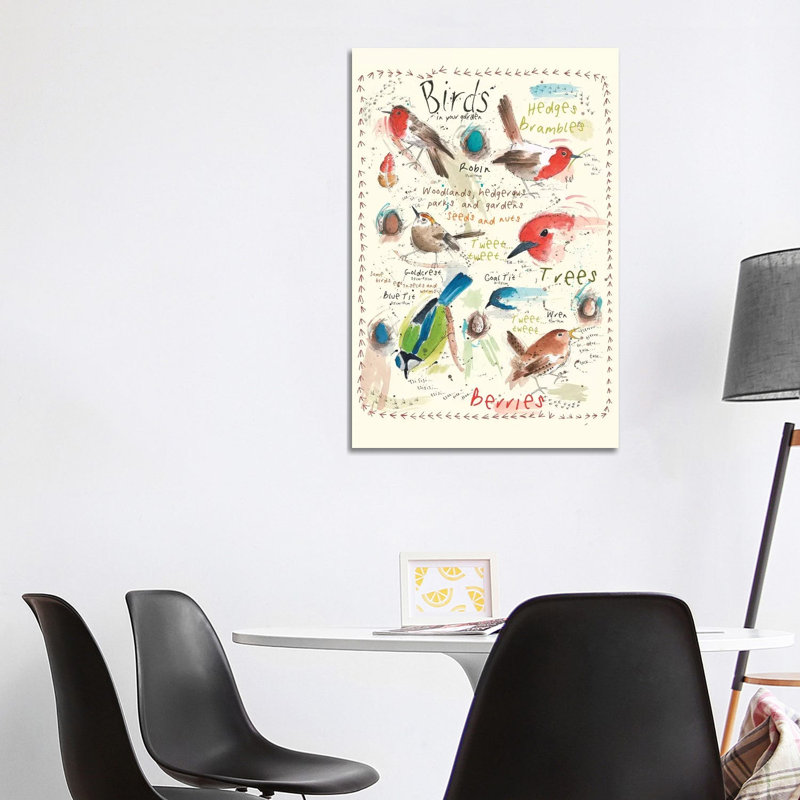 Birds In Your Garden IV by Michelle Campbell - Wrapped Canvas Print, 101.6 cm H x 66.04 cm W x 3.175 cm D
