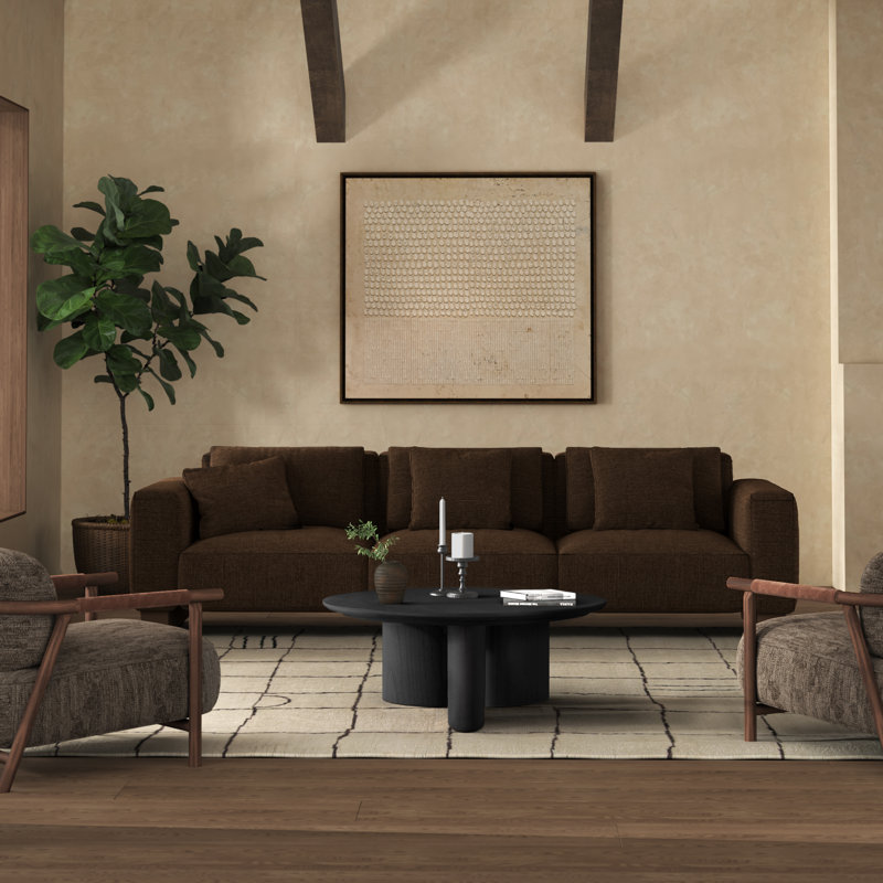 Barnard Round Wood Coffee Table, Black