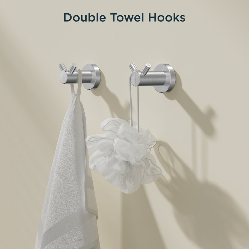 Ensemble de quincaillerie de salle de bain 5 pièces, Argent