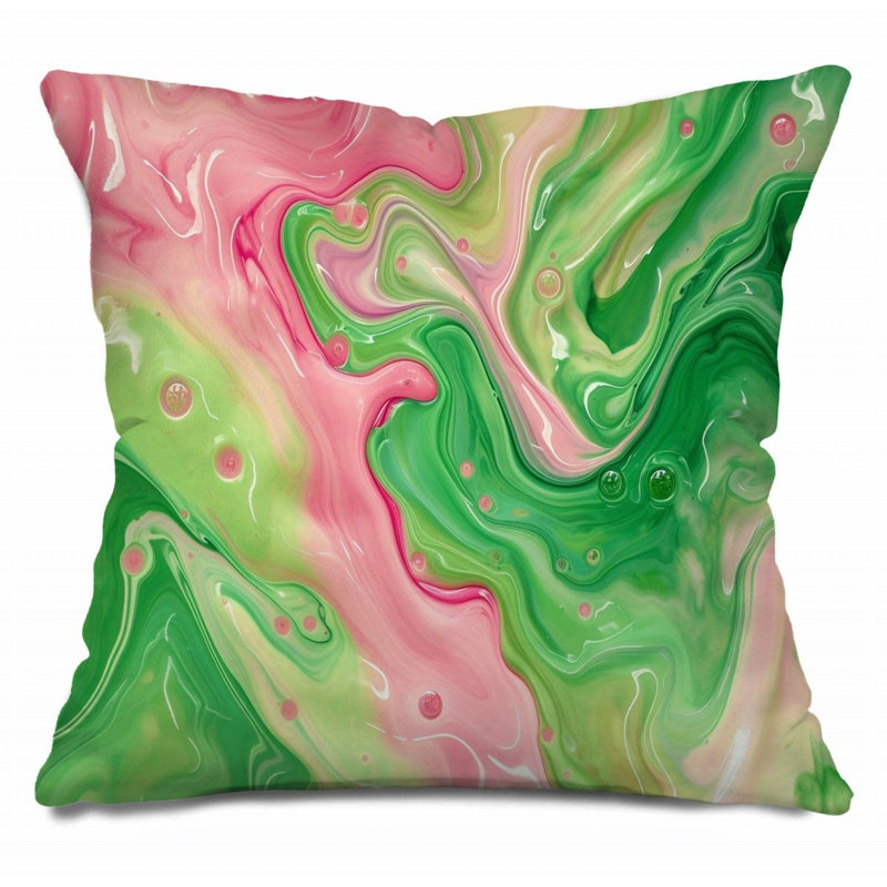 Marbling Throw Pillow, Art Cotton Twill Pillows, 16"H x 16"W