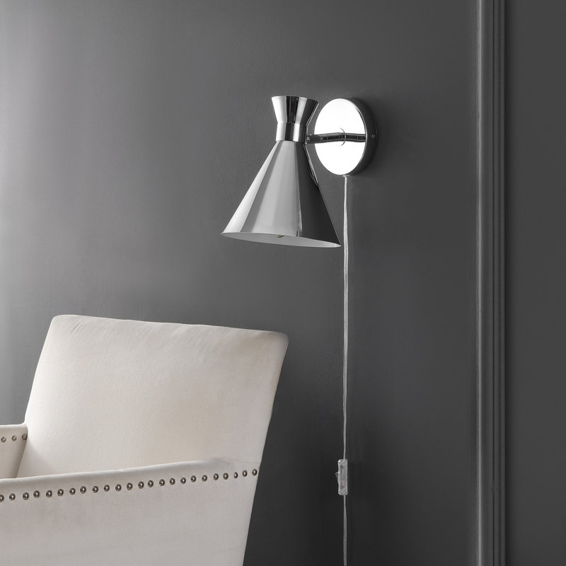 Puliafico Plug-in Armed Sconce, Chrome