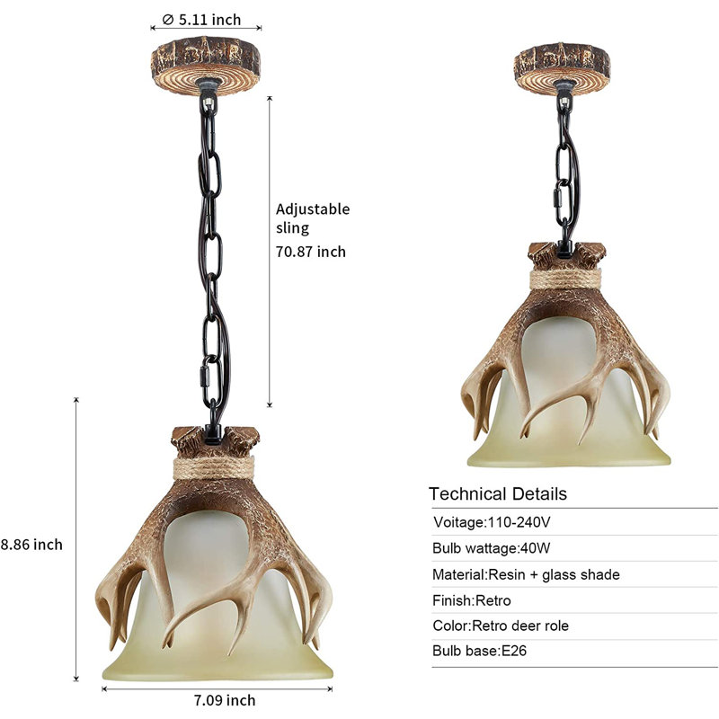 Aurthur 1 - Light Brown LED Kitchen Island Pendant