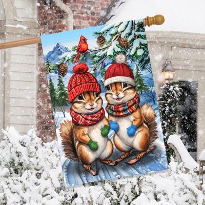 Drapeau d'hiver de la maison des Chipmunks