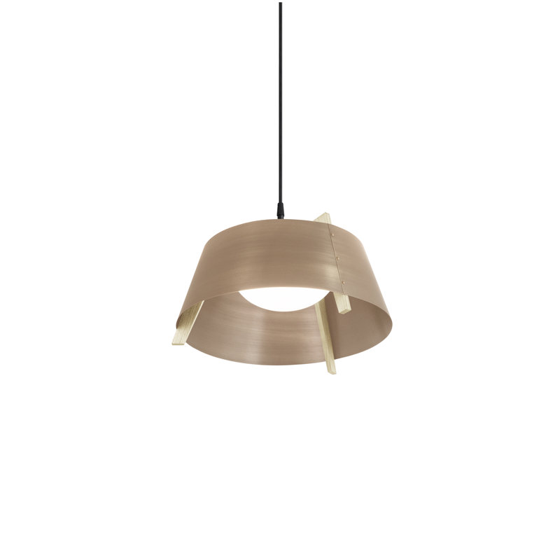 Casia 1 - Light Pendant, 8.2" H x 21.5" W x 21.5" D, Distressed Brass, White Washed Oak