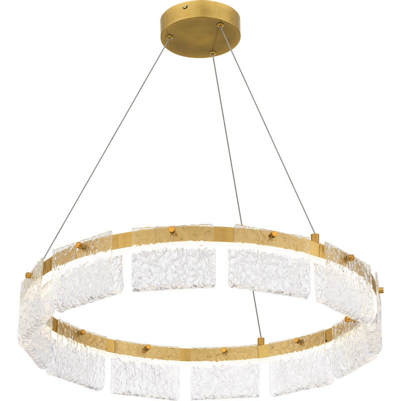 Luminaire suspendu DEL intégré Maks, Or brossé