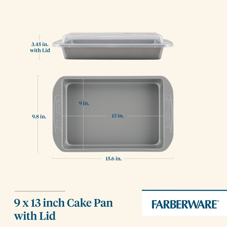 Farberware Nonstick Bakeware Muffin Cake and Lasagna Pan Set, 2-Piece, Gray