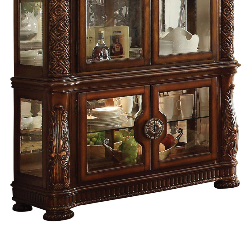 Armoire vitrine en bois Devries, Non