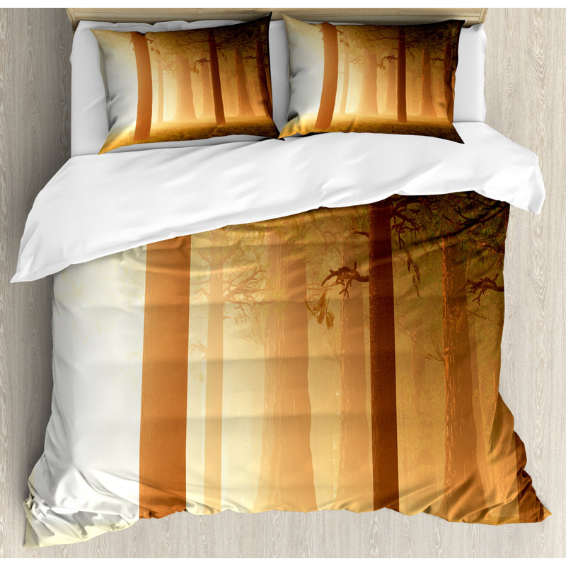 Rustic Polyester Duvet Cover, Queen Duvet Cover + 2 Pillow Sham