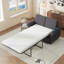 Causeuse-lit escamotable avec matelas en mousse à mémoire de forme - gris-233270025