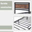 Structure de lit plateforme en métal et bois / boîtes sans boîte / support de plaque / facile à assembler-1767615990-1767615977