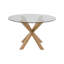 Abdulhaadi Round Glass Top Dining Table