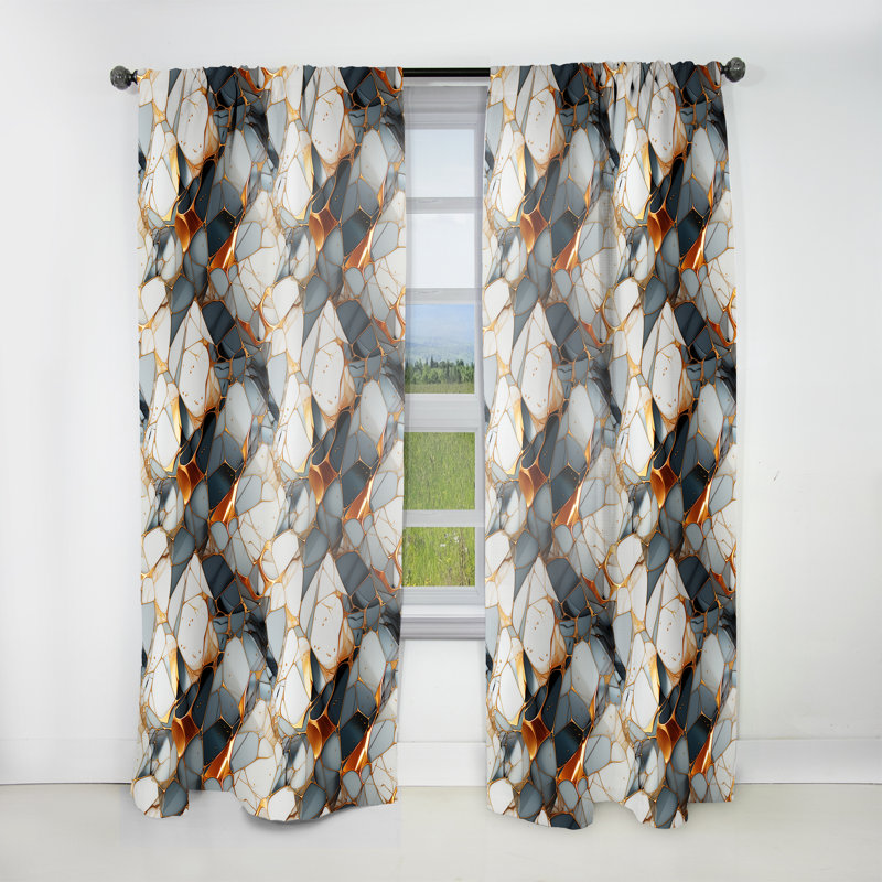 Motif de marbre Urban Luxe - Rideau de marbre abstrait - Rideau de marbre obscurcissant - 1 panneau, L 52 po x L 84 po