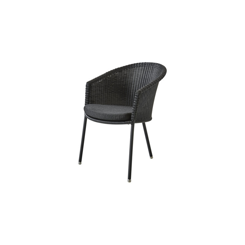 Trinity Wicker Patio Dining Armchair with Cushion, Gray