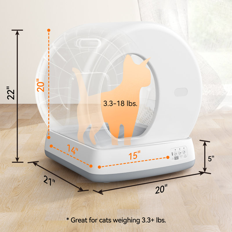Litière pour chat automatique améliorée avec tapis et doublure pour chats multiples, système de sécurité avancé / auto-nettoyant / contrôle des odeurs / contrôle des applications