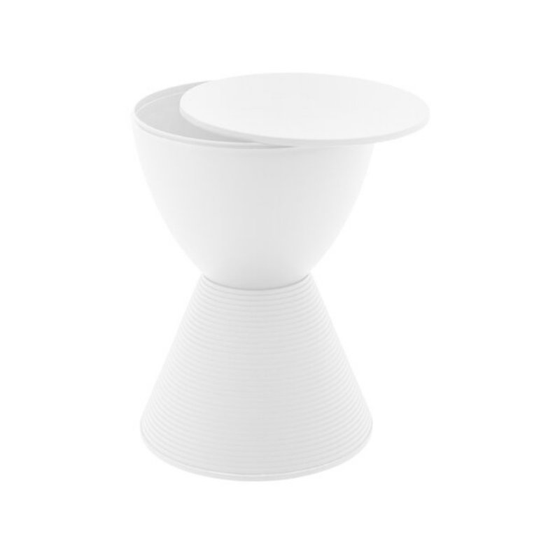Sohail Plastic Accent Stool, White