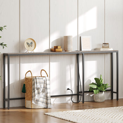 L Shaped Console Table 70.9" Long Narrow Sofa Table Foyer Table by 17 Stories