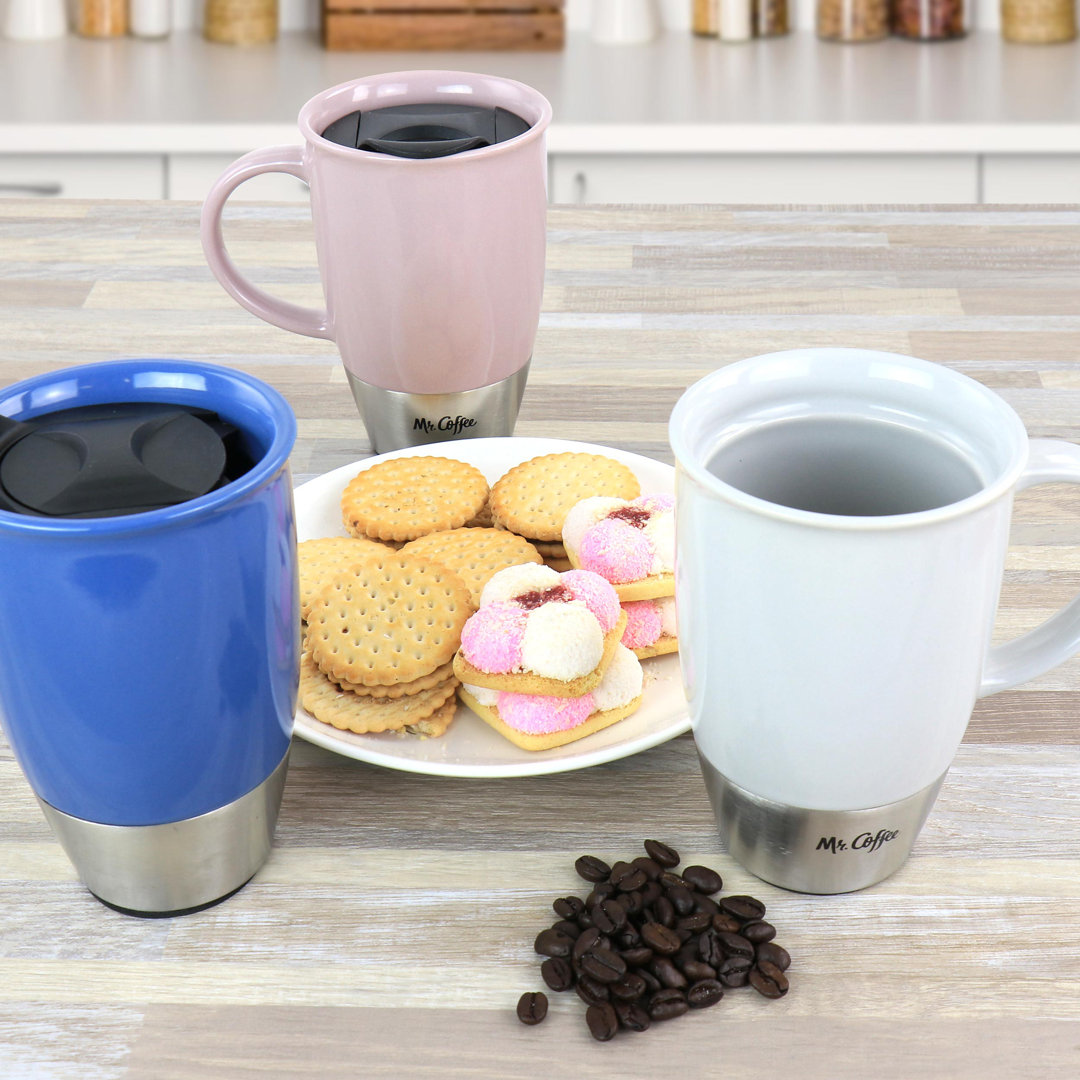 3 oz. Ceramic Travel Mug (Set of 3) Mr. Coffee