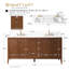 72'' Double Bathroom Vanity with Engineered Marble Top-105310775-105310779