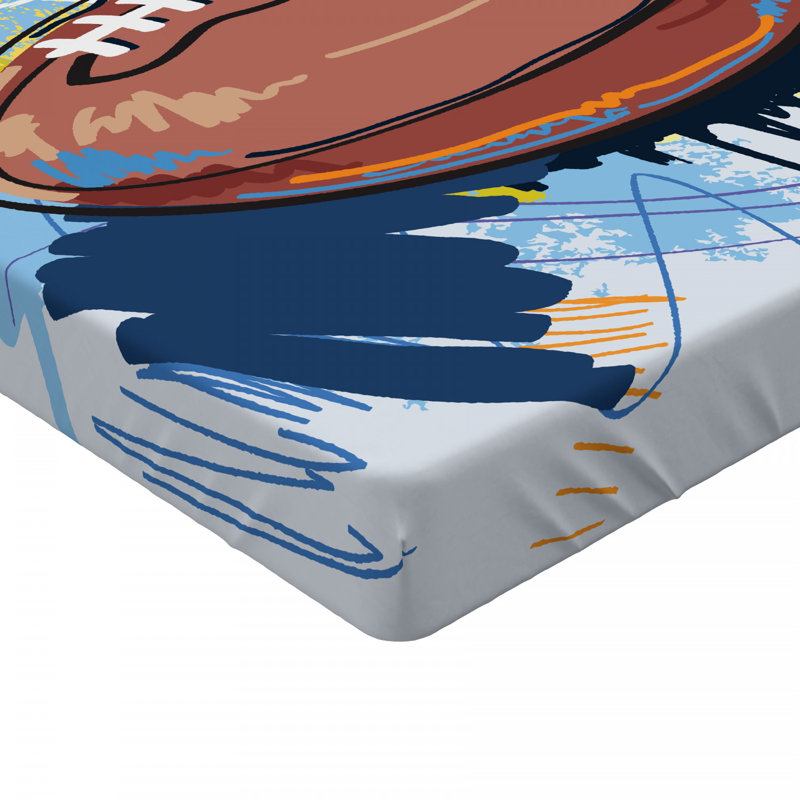 Twin White Microfiber Sports Print Fitted Sheet