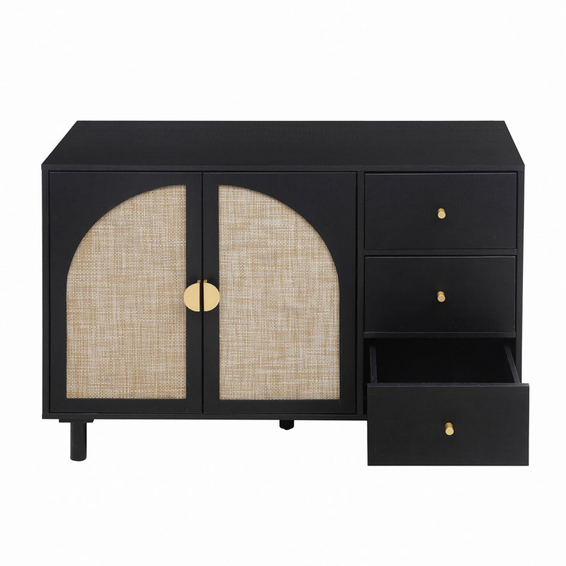 Armoire 2 portes et 3 tiroirs, convient à la chambre à coucher, au salon et au bureau