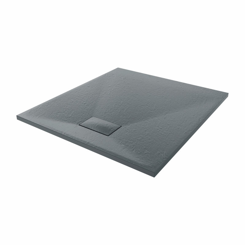 Bozidar W 32mm D Rectangle Shower Tray, 100cm H x 90cm W x 3.2cm D, Anthracite