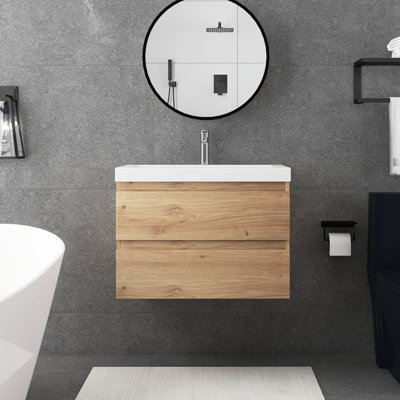 Meuble-lavabo mural simple 30 po avec plateau en résine Adejah