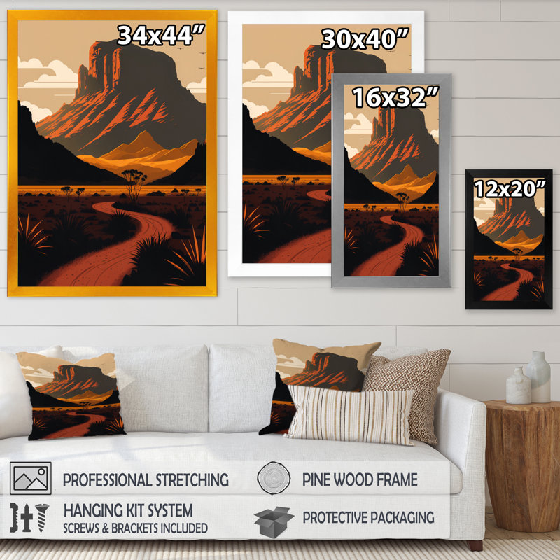 «Path In Terra Cotta Mountains I», reproduction sur toile, Cadre photo noir, H 20 po x l 12 po x P 1 po