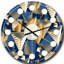 Or et cubes bleus - horloge murale moderne Mid-Century-40746179