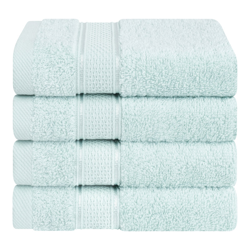 Ensemble de débarbouillettes 4 pièces 100% coton absorbant mâle, Menthe
