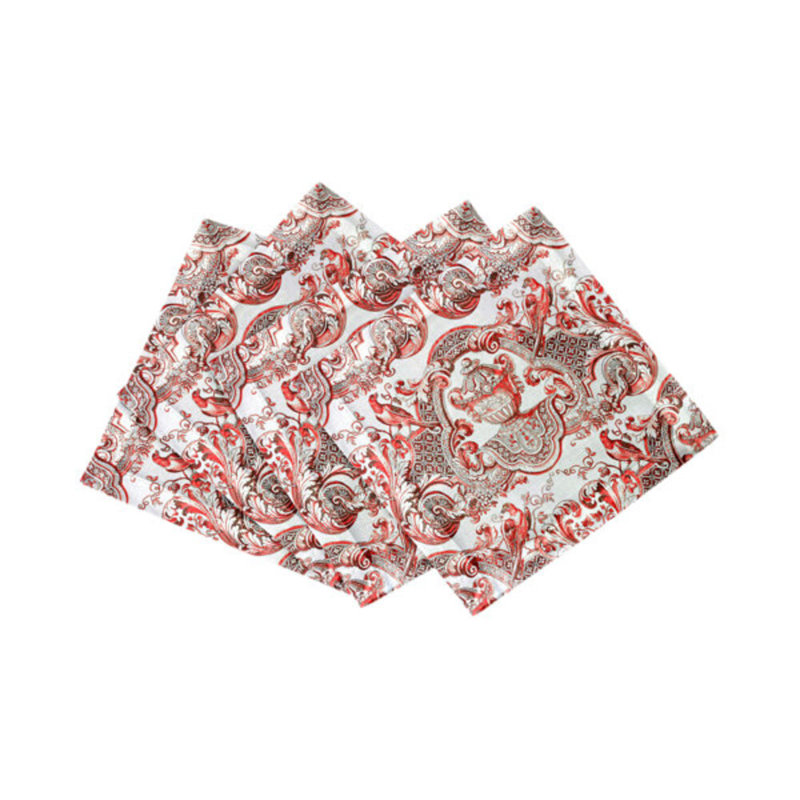 Cotton Blend Square Napkins, Red