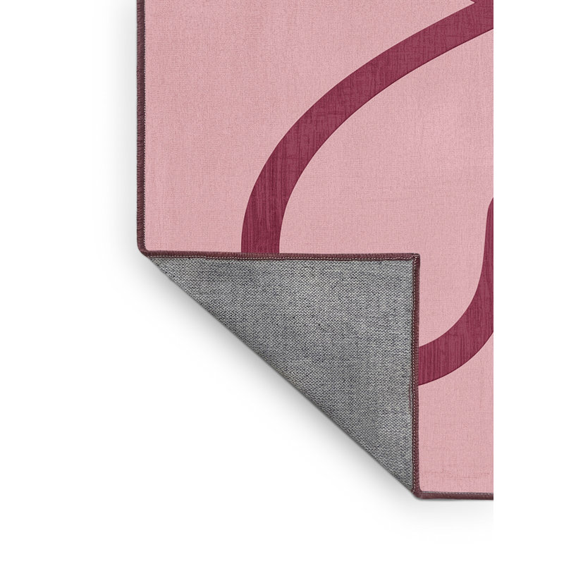 Tapis rose et rose moderne lavable à la machine Myrtlewood Valentines, 8x12