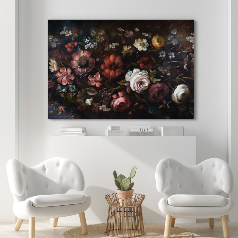 Bouquet de fleurs rustiques, fleurs, fleurs, botanique, art encadré, salon, photos, Toile tendue, H 32 po x l 48 po