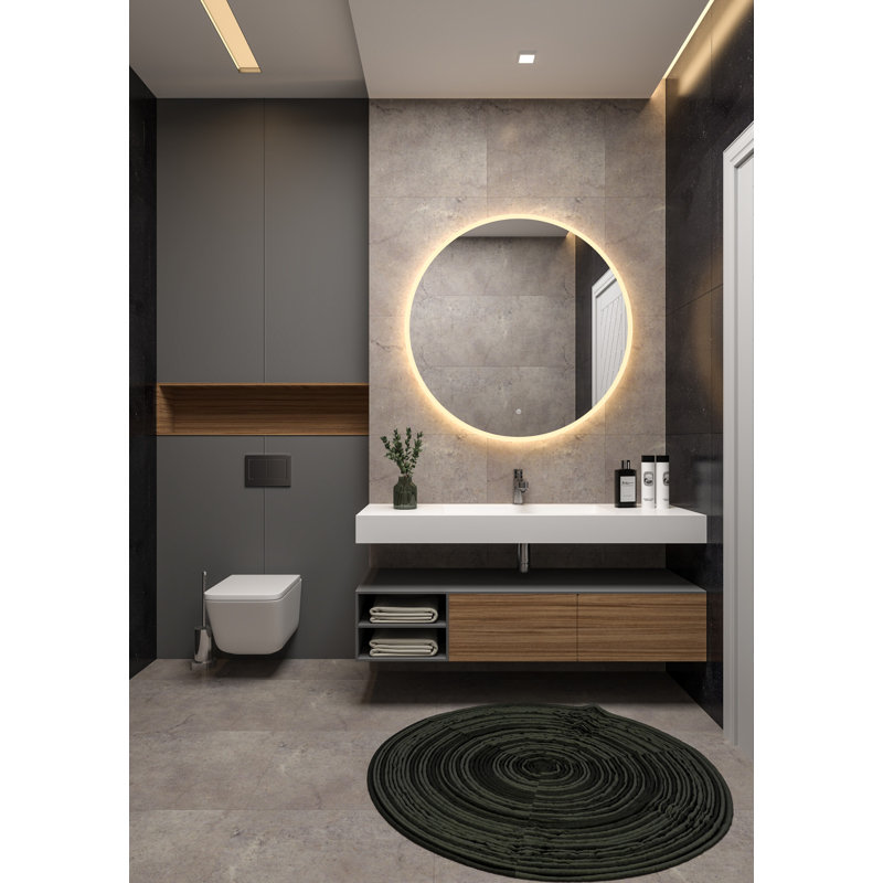 Kingston Brass Aurora 36-Inch Round LED Bathroom Mirror, Front and Back Light, Anti-Fog, Dimmable Touch Sensor Lighted Mirror