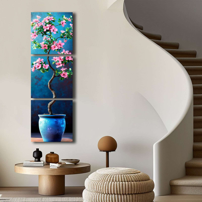 Stunning Decorative Canvas Painting Set (3 Pieces), 100% Canvas, 17.7 x 17.7 inches Each | 100% Pine Frame, Thickness: 0.1 inches | Perfect Wall Art for Living Room, Bedroom, and Office, Eye-Catching Design
