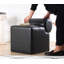 Élégant pouf 100% similicuir noir de 17,7 po x 22,0 po x 23,6 po | 35 éponges orthopédiques 35 po., Épaisseur: 2,4 po | Pieds cachés recouverts de PVC, idéaux pour les salons modernes et les espaces confortables, sièges confortables-1160172826