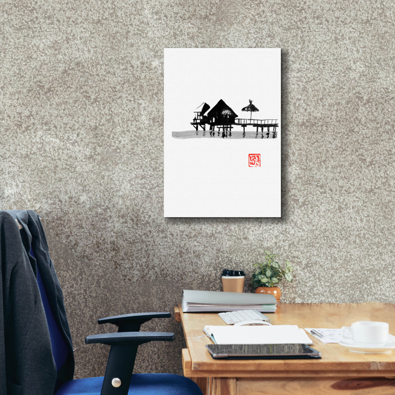 «Bungalow» par Pechane, art mural sur toile, H 26 po x l 18 po x P 0,75 po