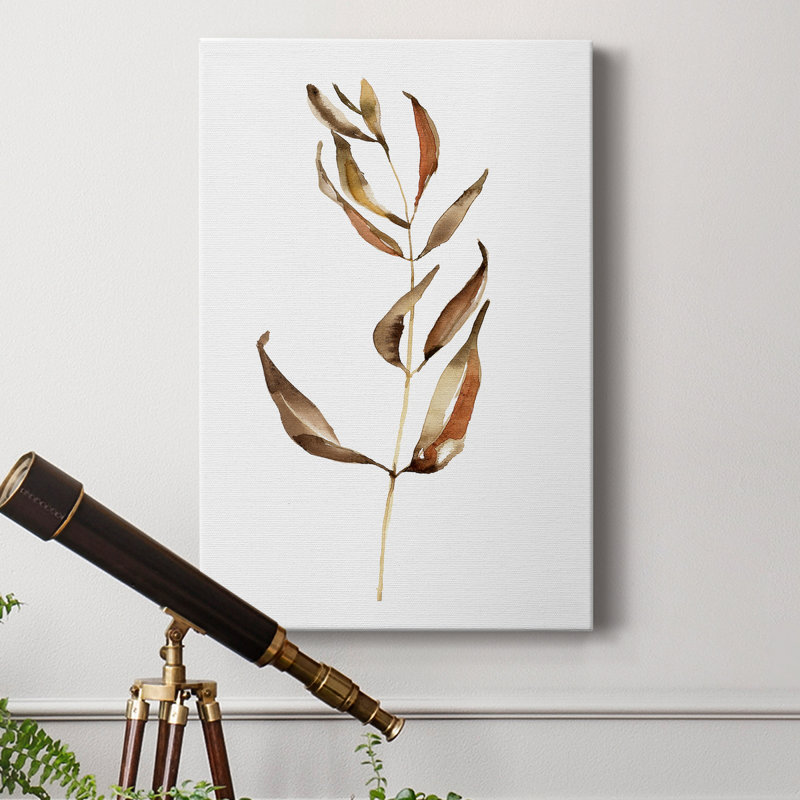 Autumn Stem Brown and Beige Canvas Wall Art