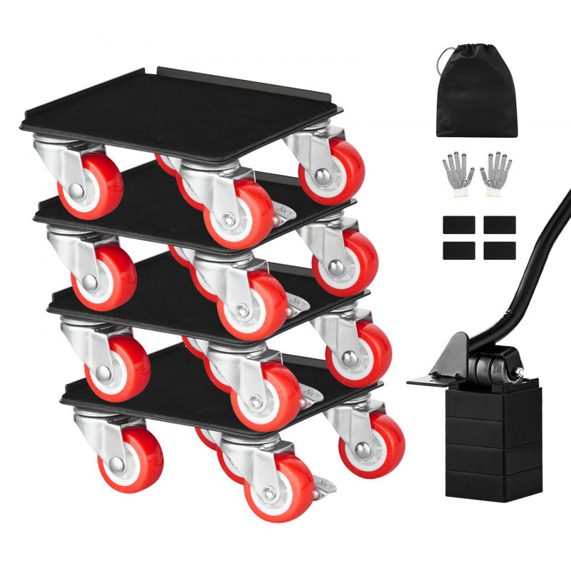 Déménageur de meubles robuste à 5 roulettes avec capacité de 1 200 lb