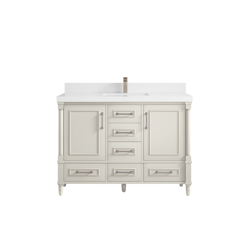 Meuble-lavabo simple avec comptoir 48 po Aberdeen, Blanc