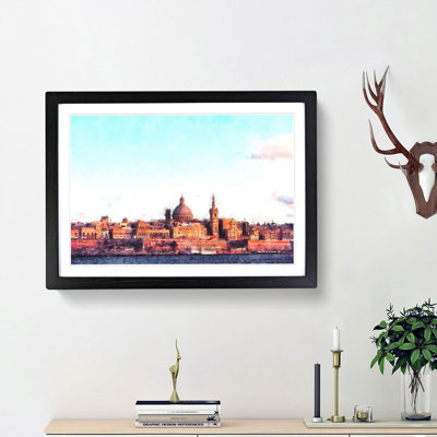 View of Valletta in Malta - Picture Frame Painting Print on MDF