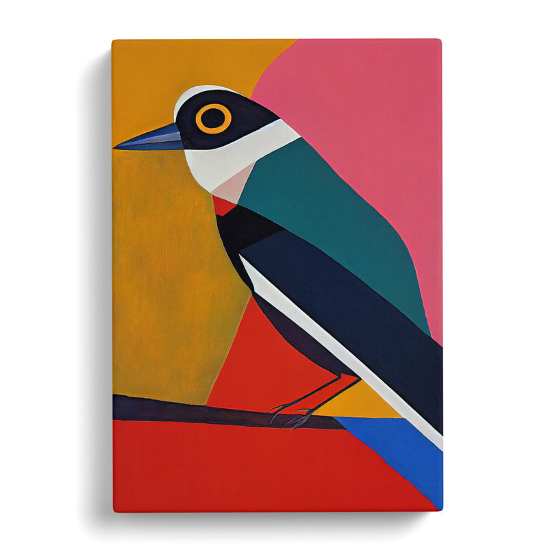 CAN-V0523-1472X Magpie Bird Abstract Vol.2 - Wrapped Canvas Print, 50cm H x 35cm W x 3cm D, Wrapped Canvas