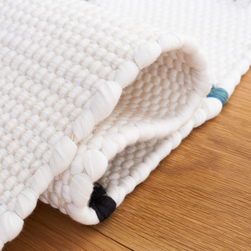 Tapis géométrique à tissage plat Montauk, Carré 6 pi