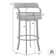 Kellum Swivel Counter and Bar Height Barstool with Arms in Faux Leather Upholstery and Metal Legs