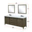 Meuble-lavabo double brun rustique 80 po X P 22 po avec comptoir en quartz blanc, robinet inclus et 30 miroirs - comptoir longue durée, teinture grattée noire mate-1324299343