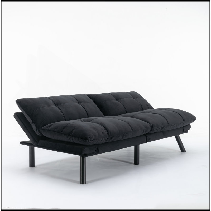 Canapé-lit convertible pliant moderne, Noir, noir, noir, noir