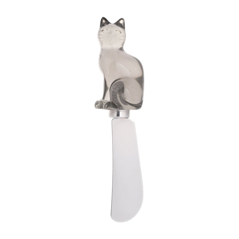 Black Cat Transparent Polyresin Cheese Spreader, S4