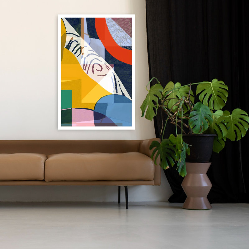 Art contemporain, art abstrait abstrait et coloré, H 48 po x l 32 po