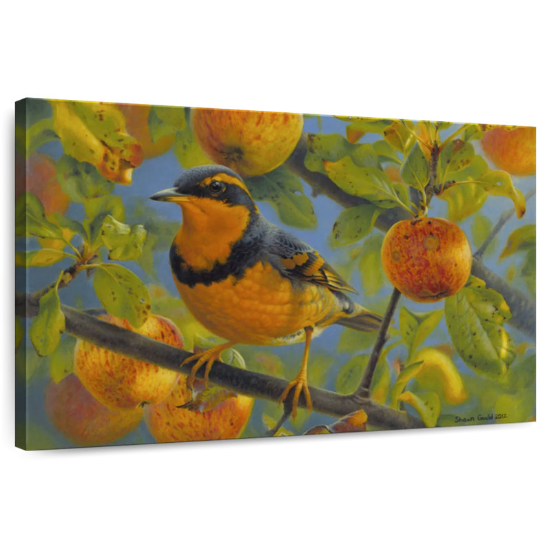 Brampt Thrush In The Apple Tree, 32" H x 48" W