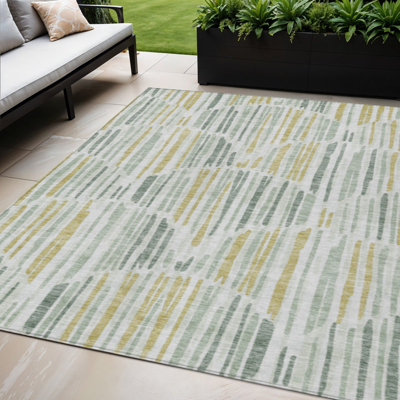Tapis intérieur lavable abstrait doré 5 pi x 8 pi
